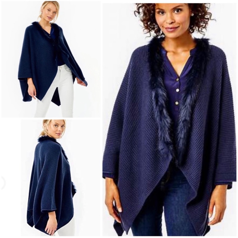 Lilly Pulitzer Rainie Sweater Wrap Poncho Shrug